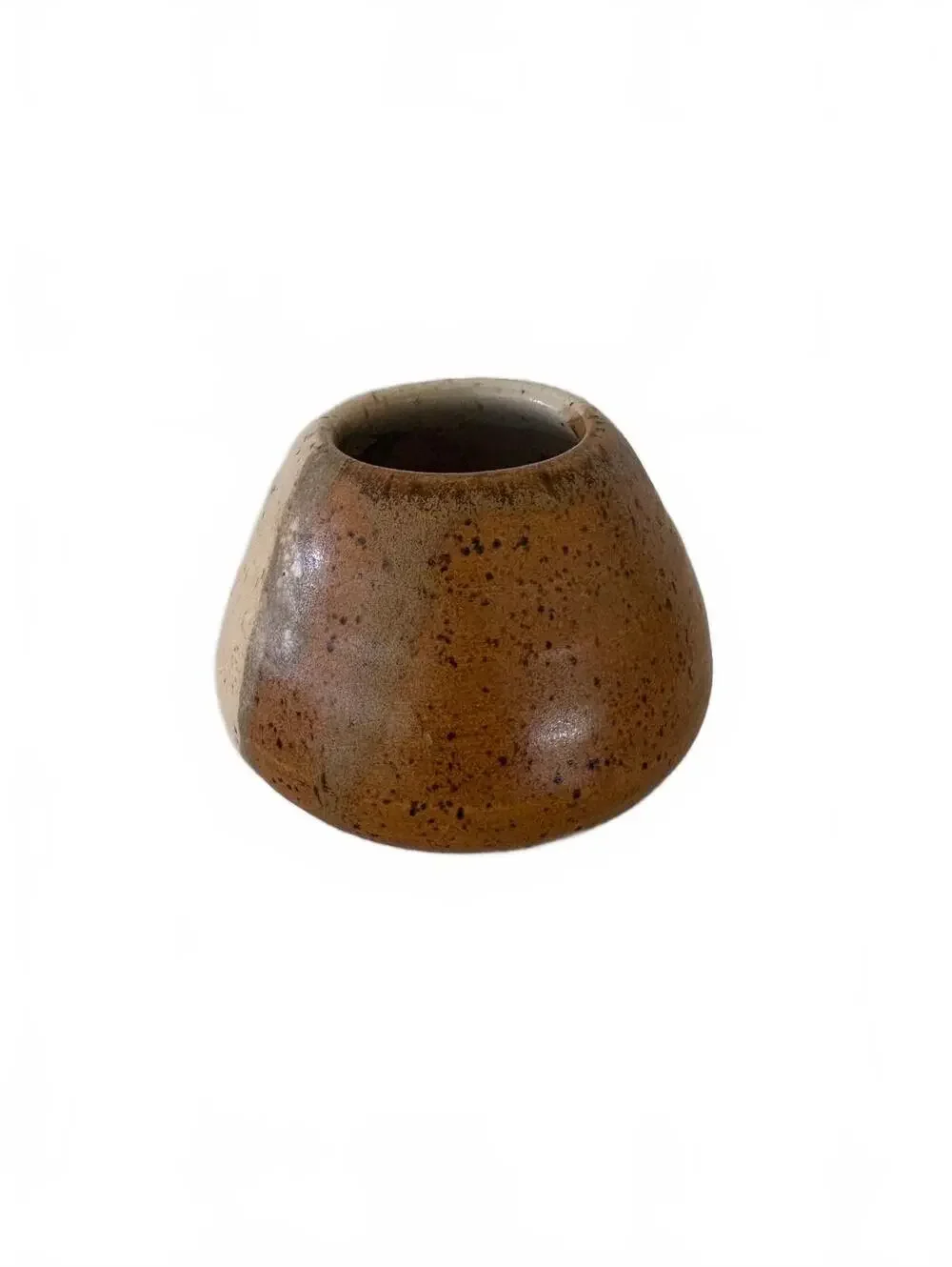 intage Hand-Thrown Dual-Tone Studio Pottery Vase - Signed DB